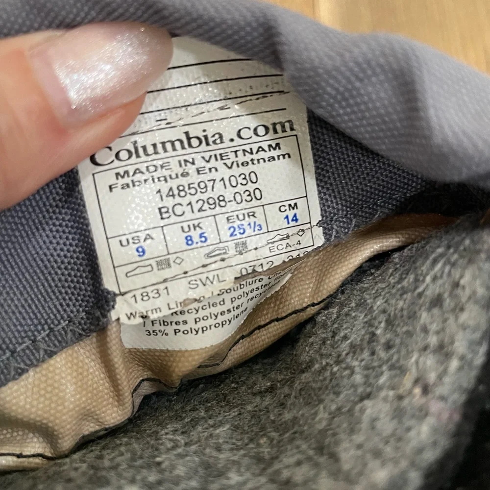Columbia camo winter snow boots boy 9